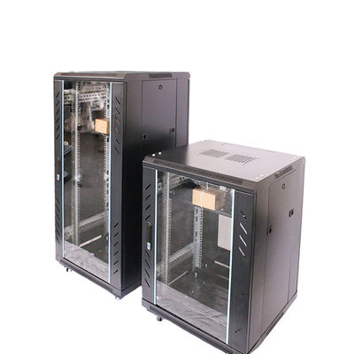 Espacio 42U piso puerta de cristal de pie DDF Network Cabinet Rack con dos llaves de bloqueo