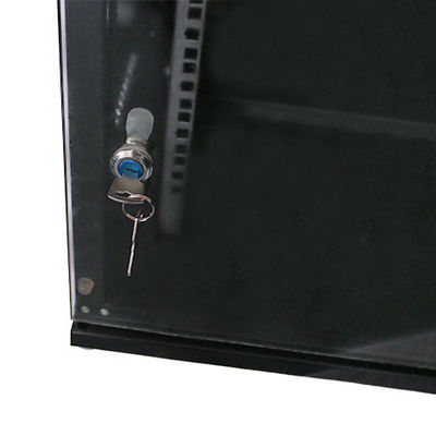 Dos llaves de bloqueo 6U montado en la pared Rack de red de 19 pulgadas Rack de computadora pequeño gabinete de red