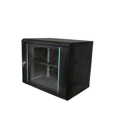 Sala de servidores 9u montaje en la pared del servidor con porta de vidrio de diseño 19 Inch gabinetes de red