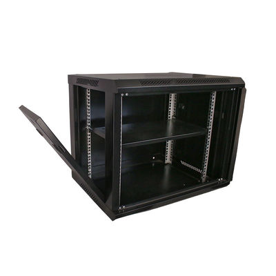 9U Data Center Server Rack Cabinet hecho de acero laminado en frío SPCC para red de oficina