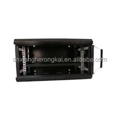 Cabinet de estante negro SPCC Cabinet de red de montaje de pared de acero laminado en frío
