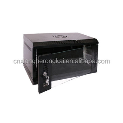 Cabinet de estante negro SPCC Cabinet de red de montaje de pared de acero laminado en frío