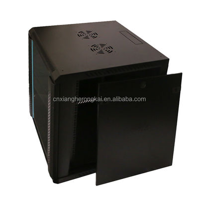 Cabinet de rack de red negro de 19 pulgadas personalizado con recinto de metal de puerta de vidrio servidor OEM