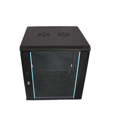 Cabinet de rack de red negro de 19 pulgadas personalizado con recinto de metal de puerta de vidrio servidor OEM